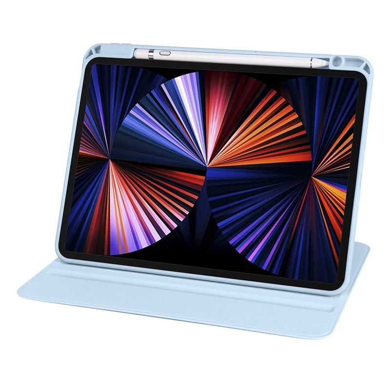 Para iPad Pro 13 (2024) Case Rotating Stand Leather+Acrylic Tablet Cover - Baby Blue