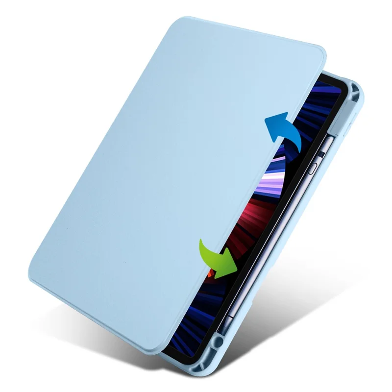 Para iPad Pro 13 (2024) Case Rotating Stand Leather+Acrylic Tablet Cover - Baby Blue
