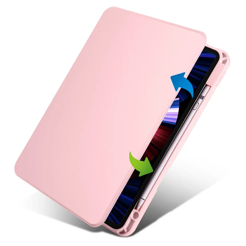 For iPad Pro 13 (2025) / 13 (2024) Case Rotating Stand Leather+Acrylic Tablet Cover - Pink