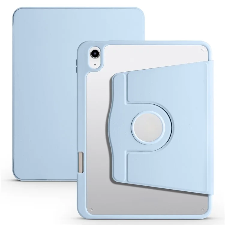 Para iPad Air 11 (2024) Capa PU Couro+Acrílico Capa Tablet Sono / Despertar Automático, Suporte Giratório - Azul Bebê