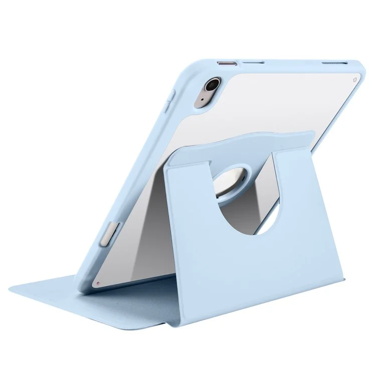 Para iPad Air 11 (2024) Capa PU Couro+Acrílico Capa Tablet Sono / Despertar Automático, Suporte Giratório - Azul Bebê