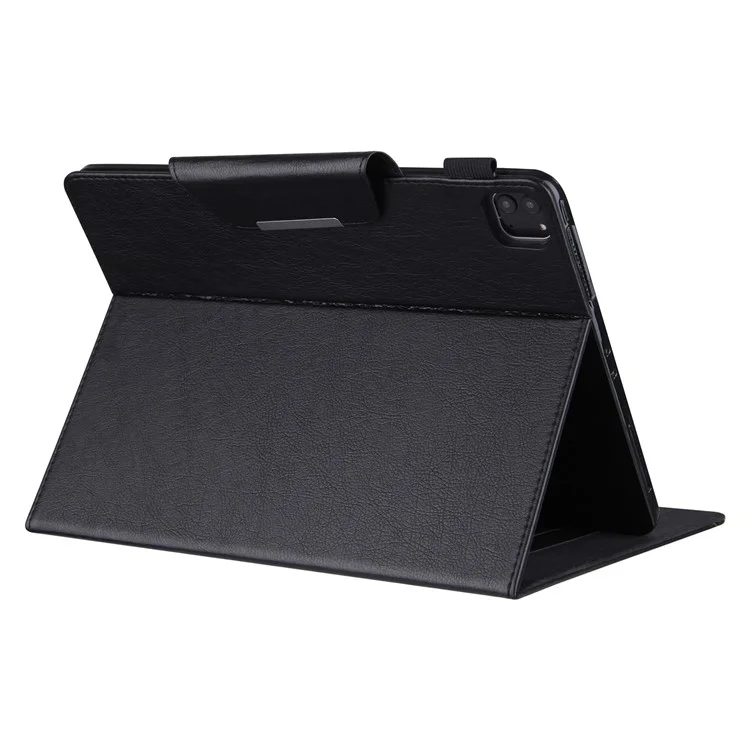 Para iPad Pro 11 (2024) Case Ajustável Stand PU Leather Tablet Cover com Auto Wake / Sleep - Preto