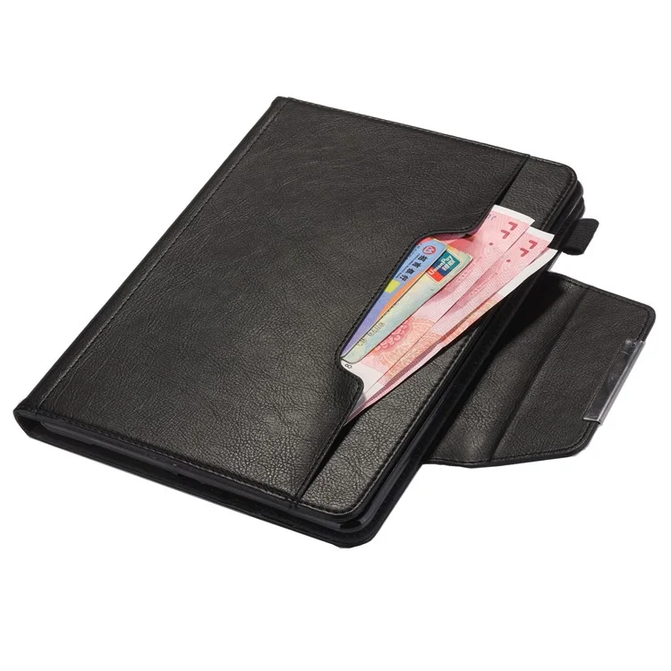 Para iPad Pro 11 (2024) Case Ajustável Stand PU Leather Tablet Cover com Auto Wake / Sleep - Preto