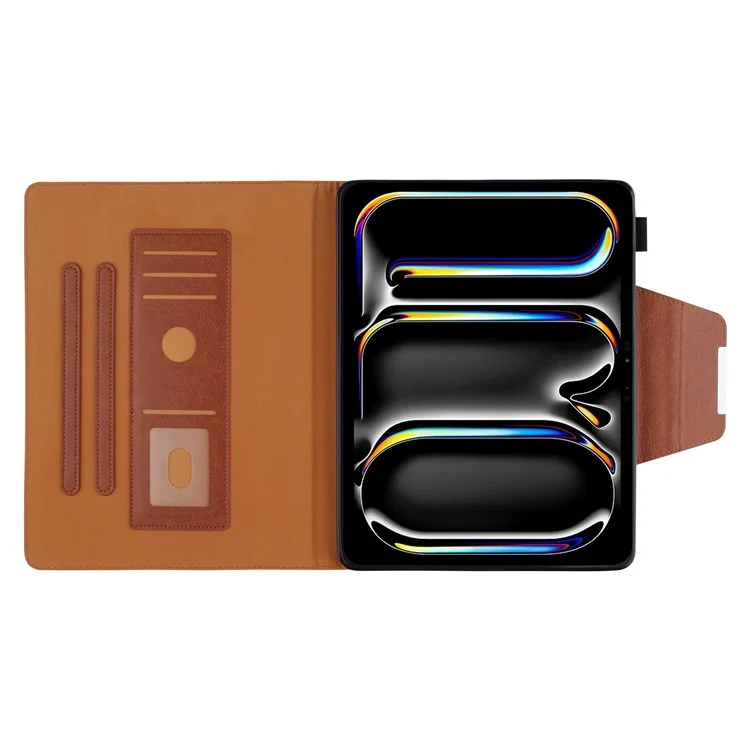 Per iPad Pro 11 (2024) Custodia Supporto Regolabile Custodia in Pelle PU con Risveglio Automatico / Sleep - Marrone