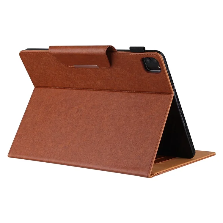 Per iPad Pro 11 (2024) Custodia Supporto Regolabile Custodia in Pelle PU con Risveglio Automatico / Sleep - Marrone
