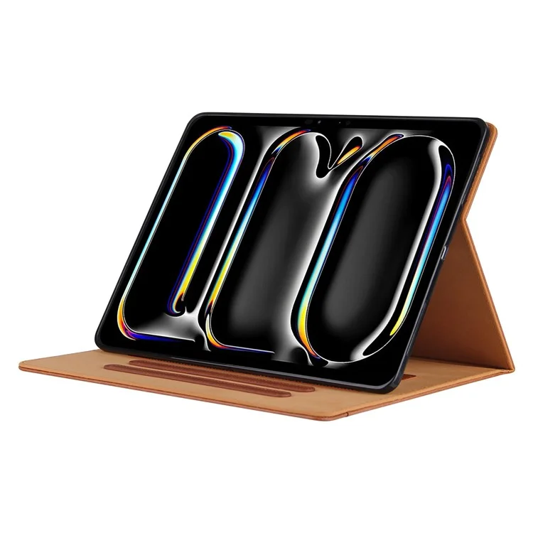 Per iPad Pro 11 (2024) Custodia Supporto Regolabile Custodia in Pelle PU con Risveglio Automatico / Sleep - Marrone