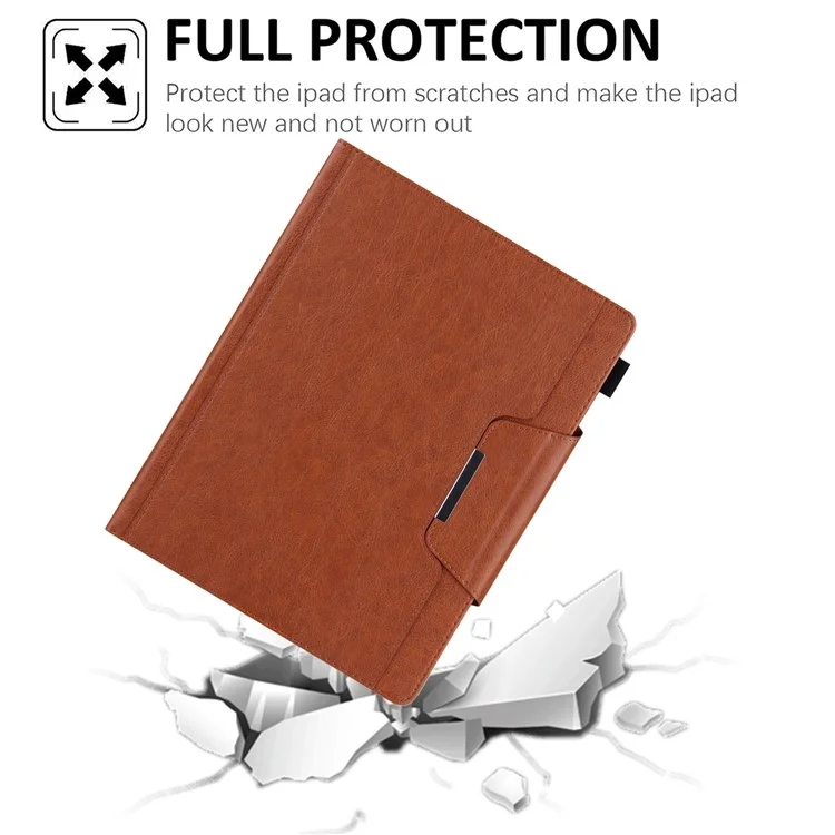 Per iPad Pro 11 (2024) Custodia Supporto Regolabile Custodia in Pelle PU con Risveglio Automatico / Sleep - Marrone