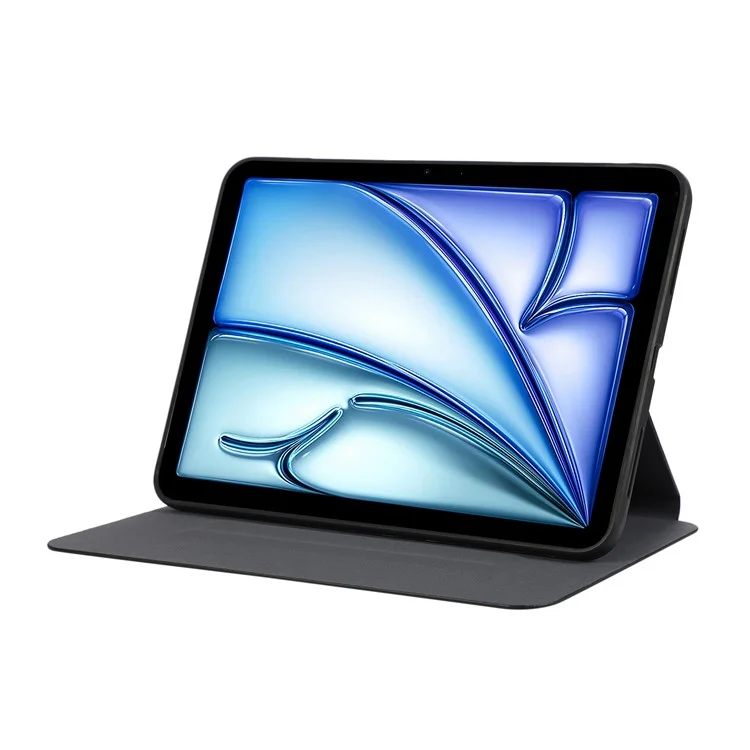 Para iPad Air 11 (2024) Capa com Suporte Couro PU Capa Protetora de Tablet - Preto