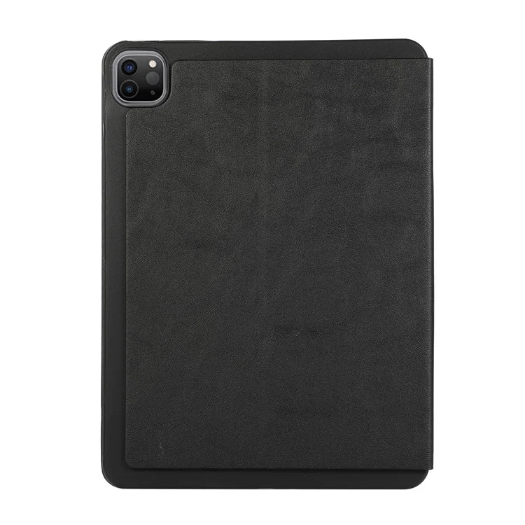 For iPad Pro 11 (2024) Case Folding Stand PU Leather + TPU Tablet Cover - Black