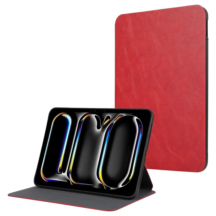 Per iPad Pro 11 (2024) Cover Pieghevole in Pelle PU + Cover per Tablet TPU - Rosso