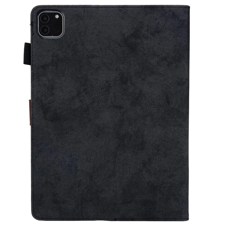 For iPad Pro 11 (2025) / 11 (2024) Case Cloth Texture PU Leather Tablet Cover with Auto Wake / Sleep - Black