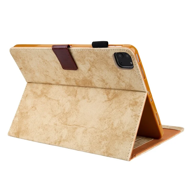 Para iPad Pro 11 (2024) Case Cloth Texture PU Leather Tablet Cover com Auto Wake / Sleep - Amarelo