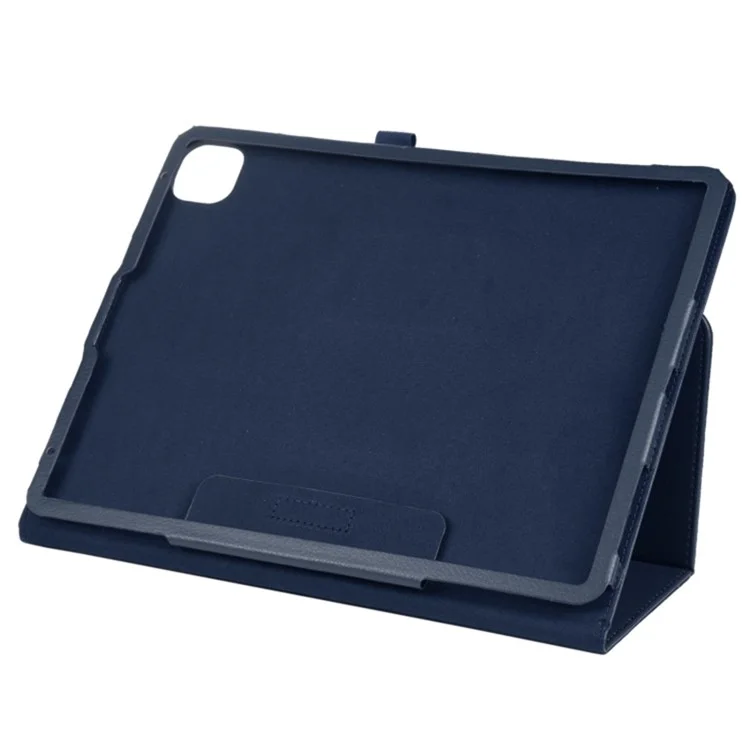 Per iPad Pro 11 (2024) Custodia Bi-Fold Stand PU Pelle Copertura Tablet con Stylus Loop Design - Blu Scuro