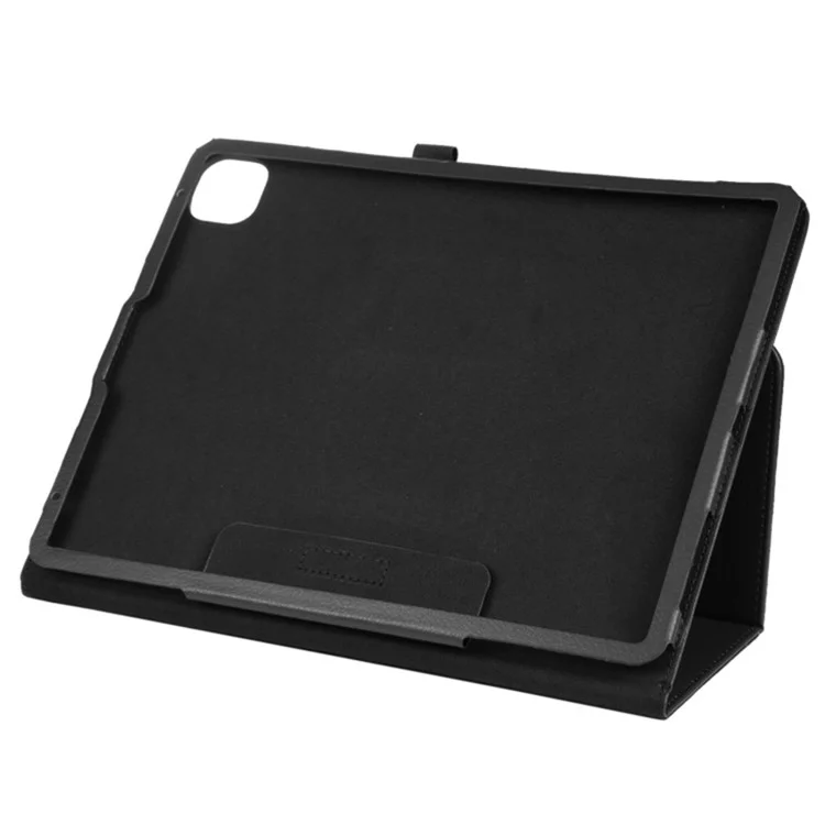 Per iPad Pro 11 (2024) Custodia Bi-Fold Stand PU in Pelle Copertura Tablet con Anello per Stilo - Nero