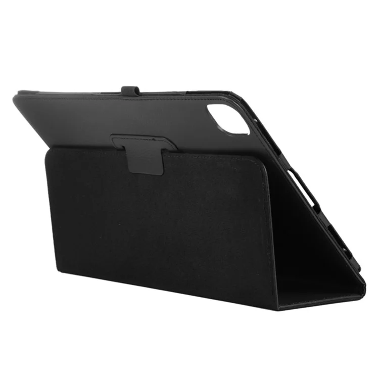 Per iPad Pro 11 (2024) Custodia Bi-Fold Stand PU in Pelle Copertura Tablet con Anello per Stilo - Nero