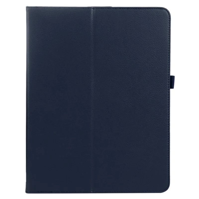 For iPad Pro 13 (2025) / 13 (2024) Case Bi-Fold Stand Leather Tablet Cover Litchi Texture - Dark Blue