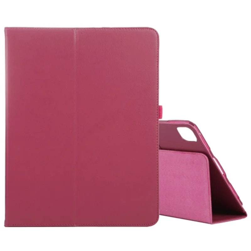 For iPad Pro 13 (2025) / 13 (2024) Case Bi-Fold Stand Leather Tablet Cover Litchi Texture - Rose