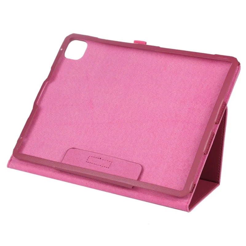 For iPad Pro 13 (2025) / 13 (2024) Case Bi-Fold Stand Leather Tablet Cover Litchi Texture - Rose