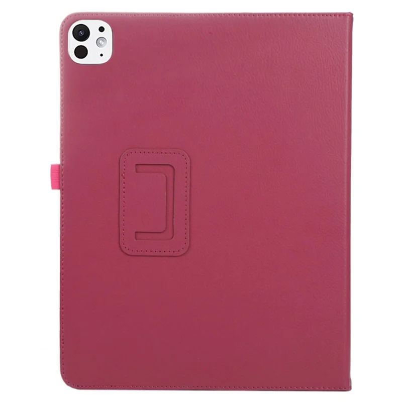 For iPad Pro 13 (2025) / 13 (2024) Case Bi-Fold Stand Leather Tablet Cover Litchi Texture - Rose