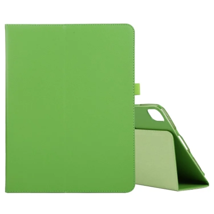 Para iPad Pro 13 (2024) Case Bi-Fold Stand Leather Tablet Cover Litchi Texture - Verde