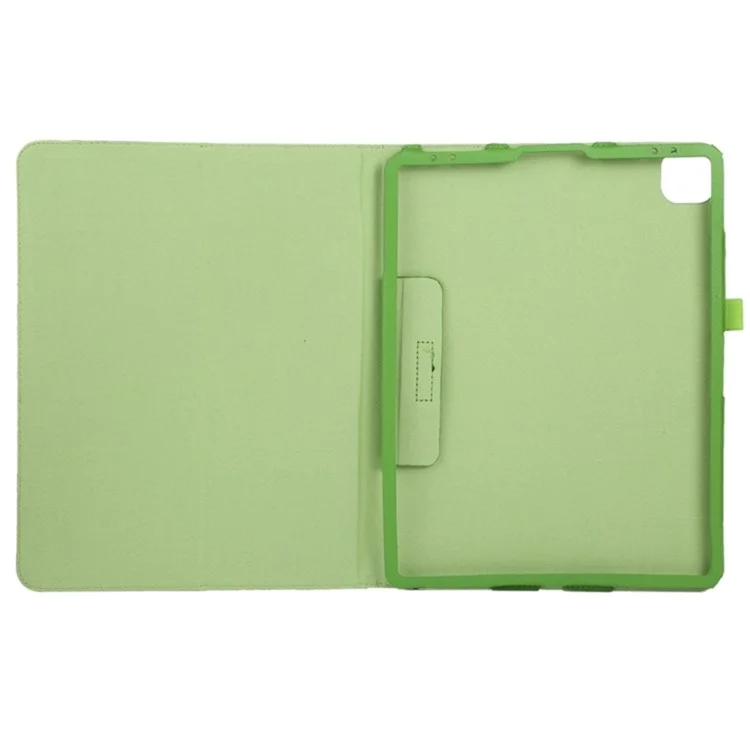 Para iPad Pro 13 (2024) Case Bi-Fold Stand Leather Tablet Cover Litchi Texture - Verde