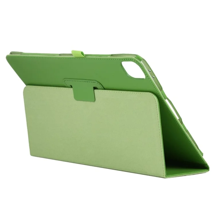 Para iPad Pro 13 (2024) Case Bi-Fold Stand Leather Tablet Cover Litchi Texture - Verde