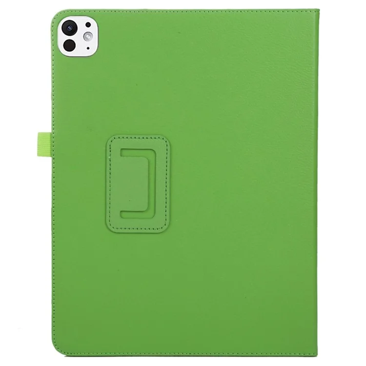 Para iPad Pro 13 (2024) Case Bi-Fold Stand Leather Tablet Cover Litchi Texture - Verde