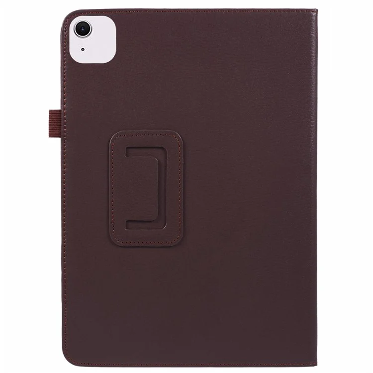 Funda para iPad Air 13 (2024) Carcasa con soporte plegable en piel de poliuretano con textura de litchis - Marrón