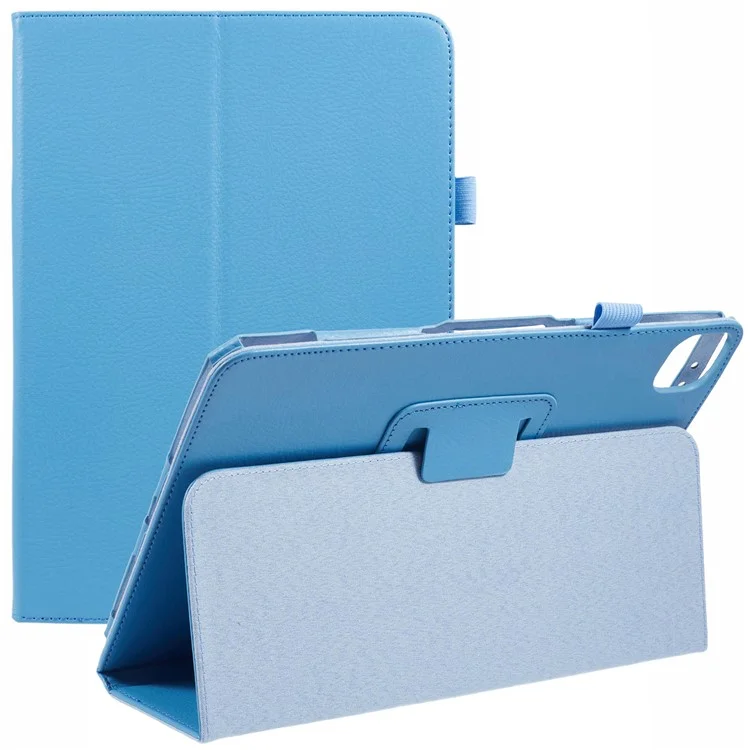 Para iPad Air 13 (2024) Capa Dobrável em Pé Textura de Pele de Lichia Capa de Tablet - Azul Bebê