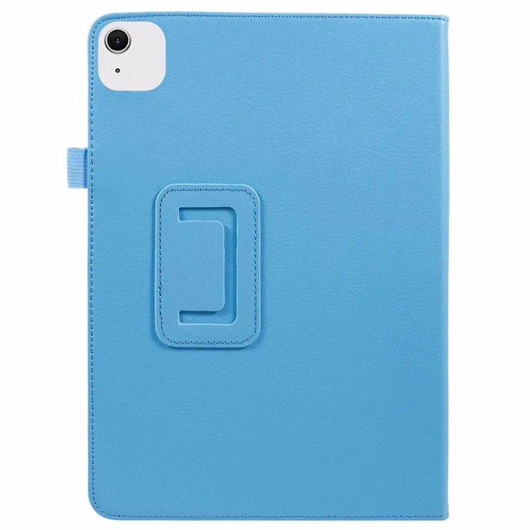 Para iPad Air 13 (2024) Capa Dobrável em Pé Textura de Pele de Lichia Capa de Tablet - Azul Bebê