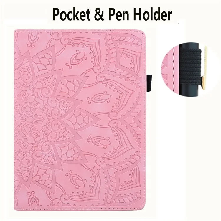 For iPad Pro 11 (2024) Case Flower Pattern Leather Tablet Cover Auto Wake / Sleep - Pink