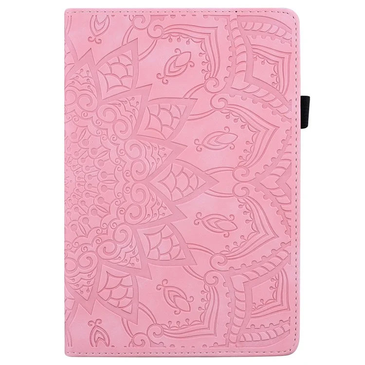 For iPad Pro 11 (2024) Case Flower Pattern Leather Tablet Cover Auto Wake / Sleep - Pink