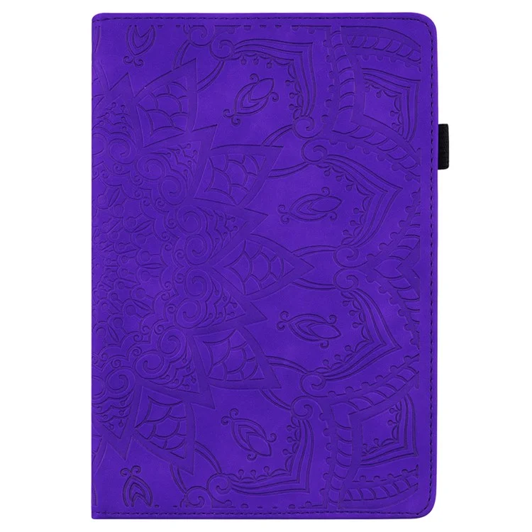 Para Capa do iPad Pro 11 (2024) Padrão de Flor Couro Capa de Tablet Despertar / Dormir Automático - Roxo