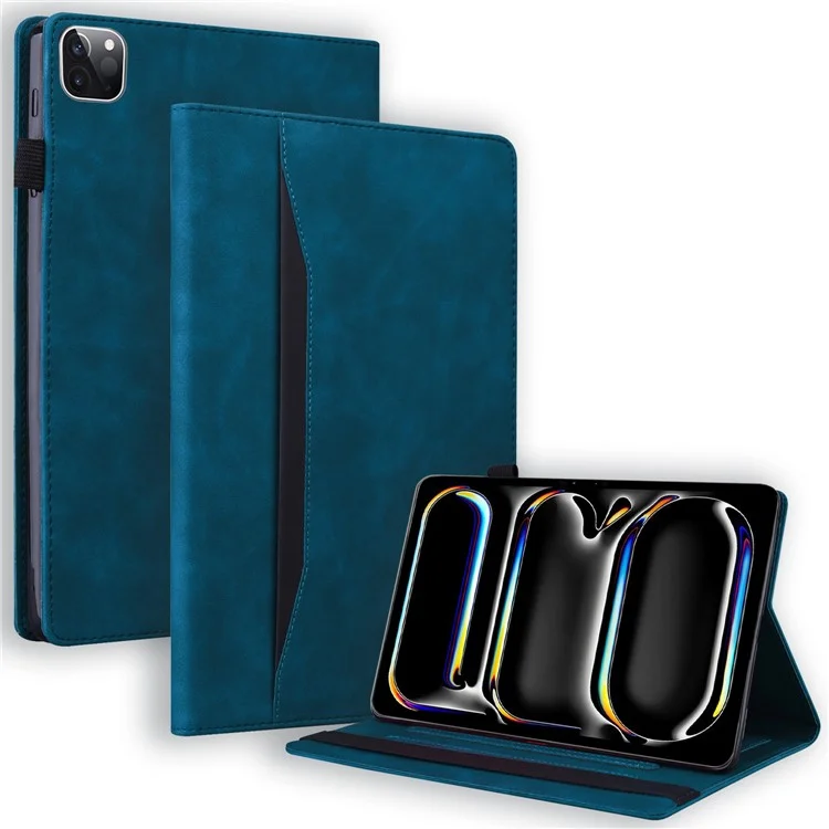 Per iPad Pro 11 (2024) Custodia Slot per Schede Pelle PU Supporto Tablet Cover - Blu