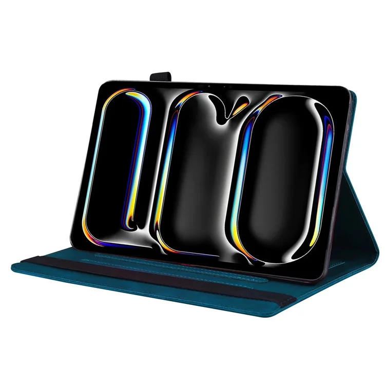 Per iPad Pro 11 (2024) Custodia Slot per Schede Pelle PU Supporto Tablet Cover - Blu