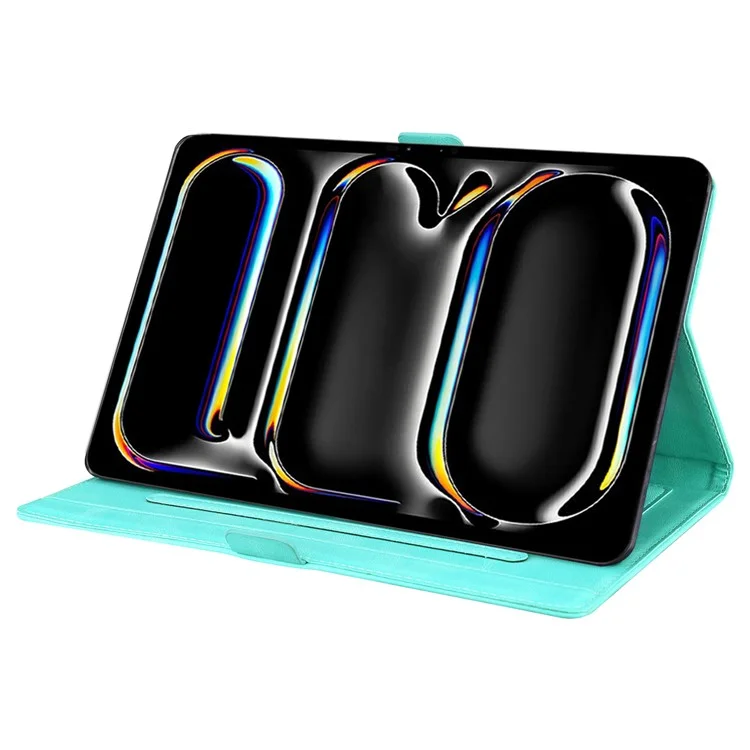 Para iPad Pro 12.9 (2020) / (2021) / Air 13 (2024) Funda de Cuero con Diseño de Mariposa - Verde