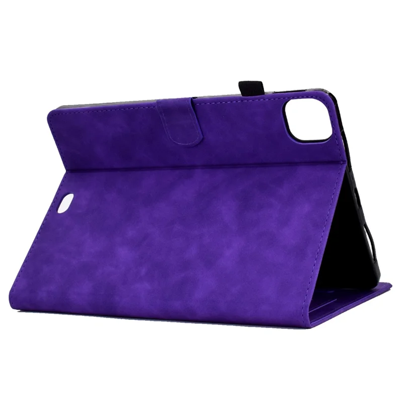 For iPad Pro 11 (2025) / 11 (2024) Case Letters Imprinted PU Leather Card Holder Tablet Cover - Purple