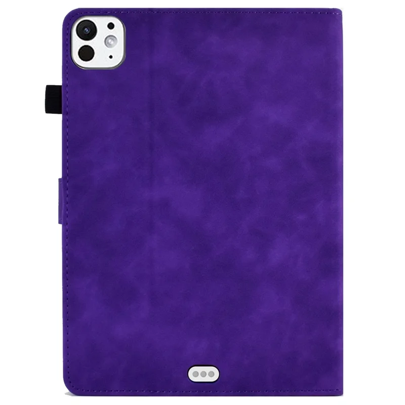 For iPad Pro 11 (2025) / 11 (2024) Case Letters Imprinted PU Leather Card Holder Tablet Cover - Purple