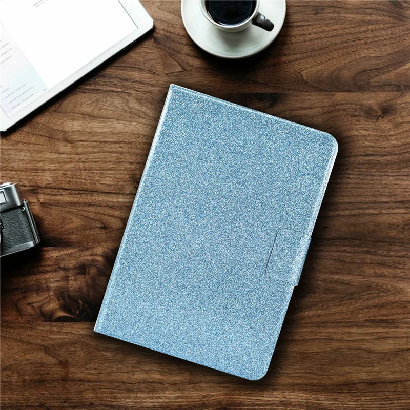 For iPad Pro 11 (2025) / 11 (2024) Glitter Sequins PU Leather + TPU Tablet Case with Stand and Card Slots - Blue