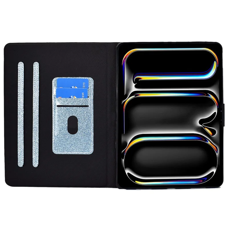 For iPad Pro 11 (2025) / 11 (2024) Glitter Sequins PU Leather + TPU Tablet Case with Stand and Card Slots - Blue