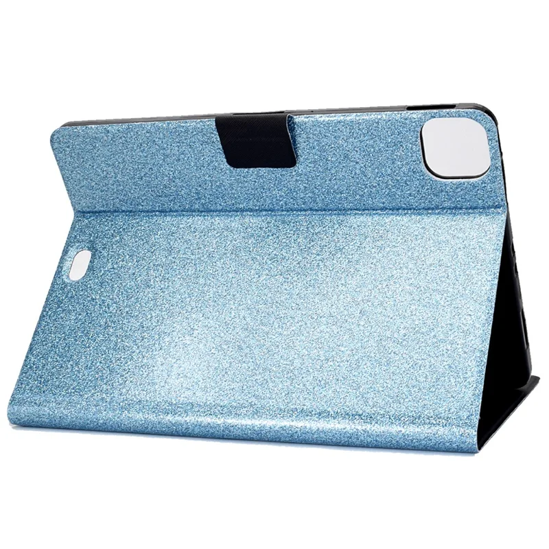 For iPad Pro 11 (2025) / 11 (2024) Glitter Sequins PU Leather + TPU Tablet Case with Stand and Card Slots - Blue