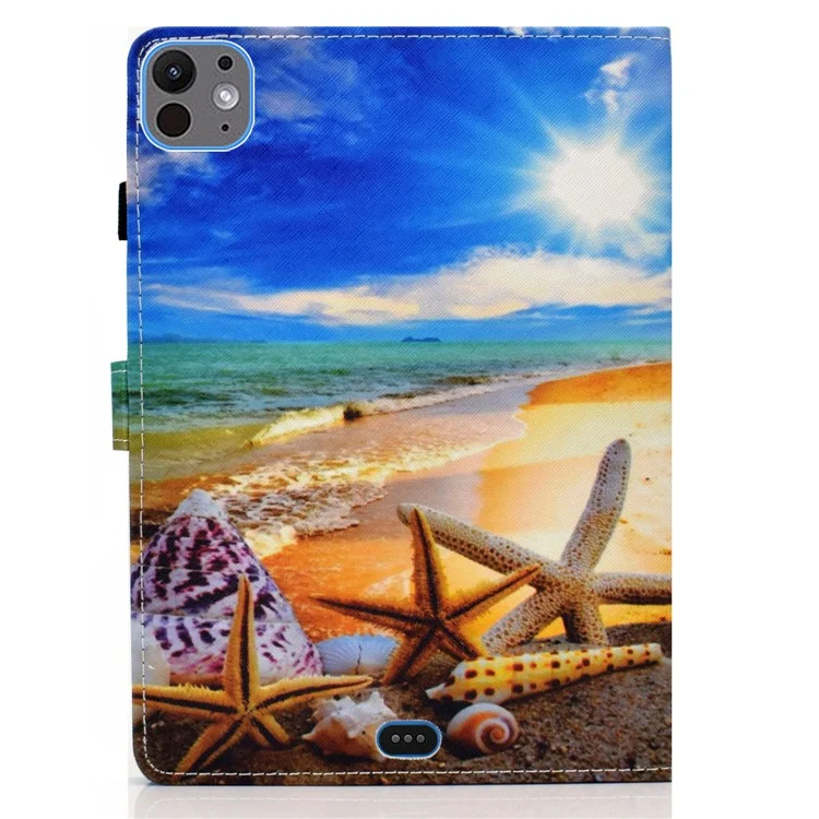 Para iPad Pro 11 (2024) Case PU Leather+TPU Tablet Protective Cover Pattern Printing Full Protection Shell - Blue Sky