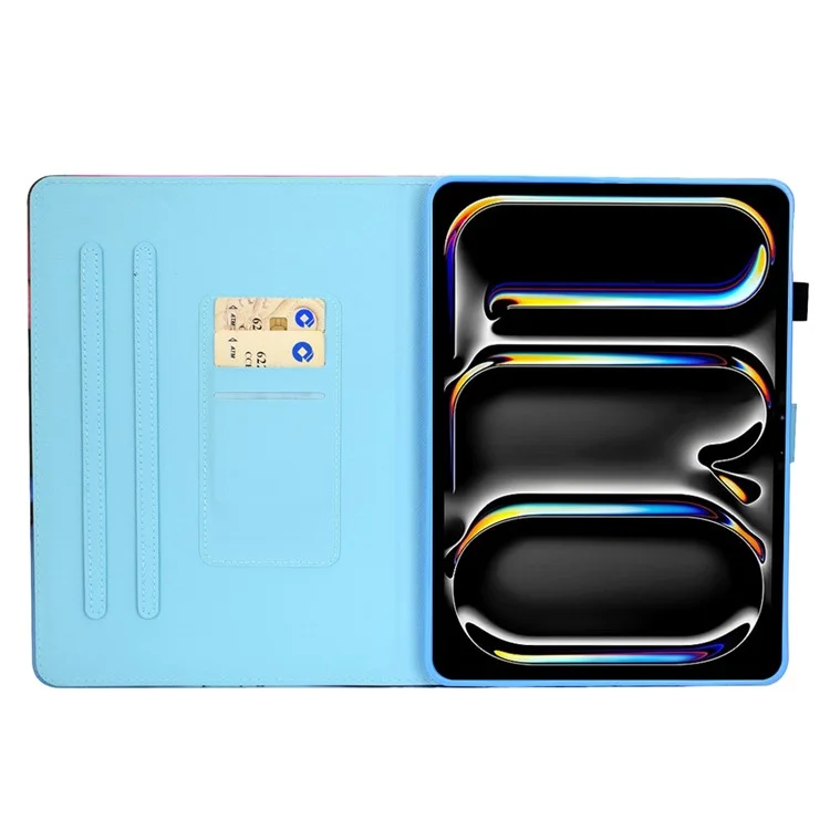 Para iPad Pro 11 (2024) Case PU Leather+TPU Tablet Protective Cover Pattern Printing Full Protection Shell - Blue Sky