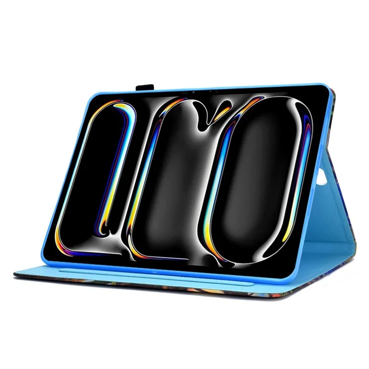 Para iPad Pro 11 (2024) Case PU Leather+TPU Tablet Protective Cover Pattern Printing Full Protection Shell - Blue Sky