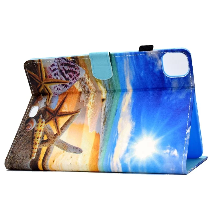 Para iPad Pro 11 (2024) Case PU Leather+TPU Tablet Protective Cover Pattern Printing Full Protection Shell - Blue Sky