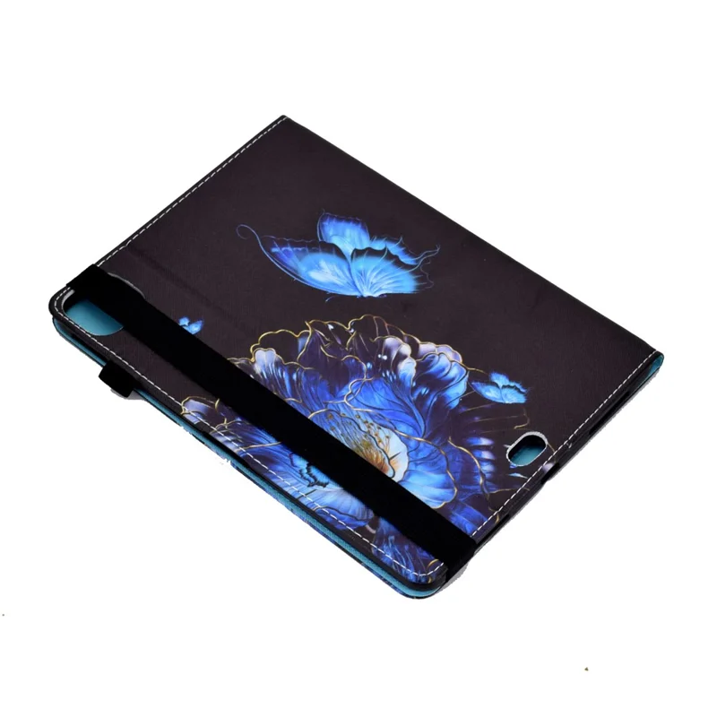 For iPad Pro 11 (2025) / 11 (2024) Leather Tablet Case Pattern Printing Elastic Band Cover with Card Slots - Flower