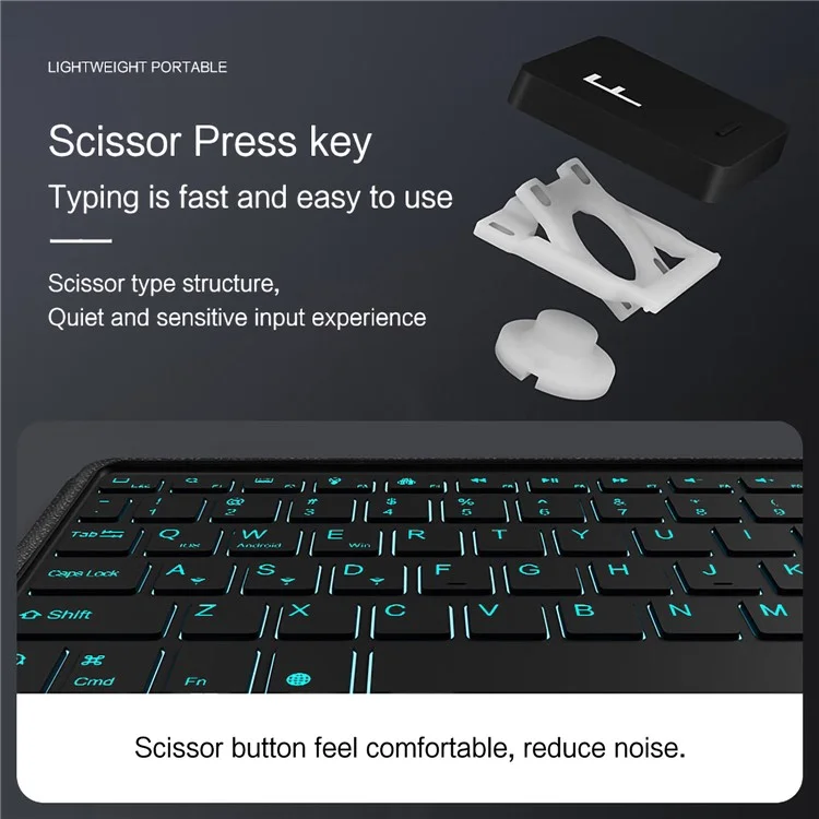 For iPad Pro 11 (2024) (M4) Leather Case + Bluetooth-compatible Keyboard with Backlight Trackpad