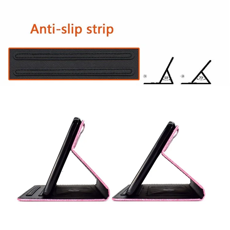Para iPad Pro 11 (2024) Capa Slot de Cartão Suporte Brilhante Couro Sintético Capa Tablet - Preto