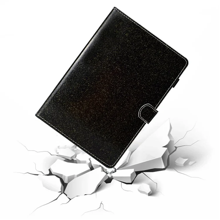 Para iPad Pro 11 (2024) Capa Slot de Cartão Suporte Brilhante Couro Sintético Capa Tablet - Preto