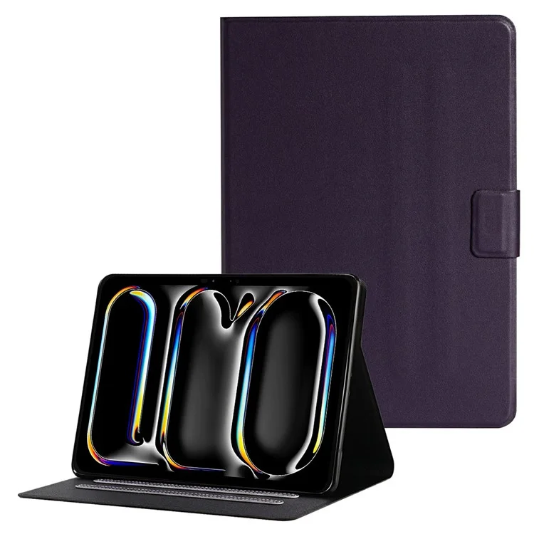 Per iPad Pro 11 (2024) Custodia Antiurto Protettiva in Pelle PU con Porta Carte - Viola Scuro
